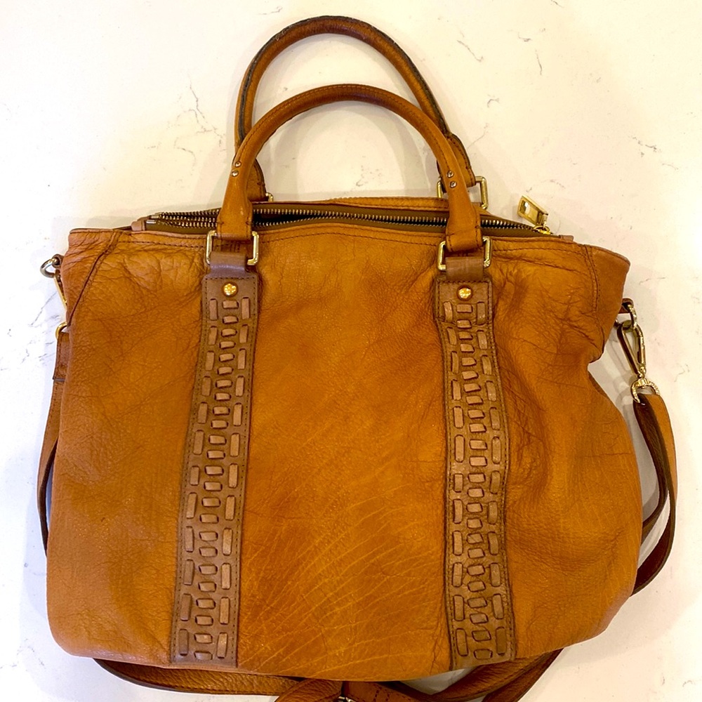 Leather Vintage Steven by Steve Madden Cognac hobo purse.